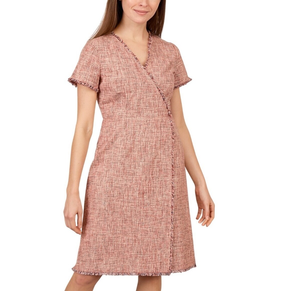 Banana Republic Pink Tweed Wrap Dress